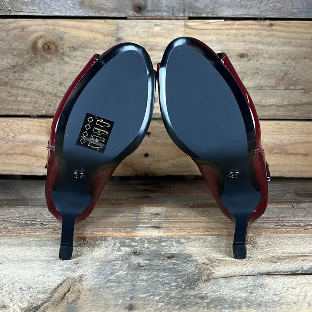 MICHAEL Michael Kors Lawson Open Toe Leather Bootie - Burgundy - 6.5 - NWOB - Picture 8 of 9